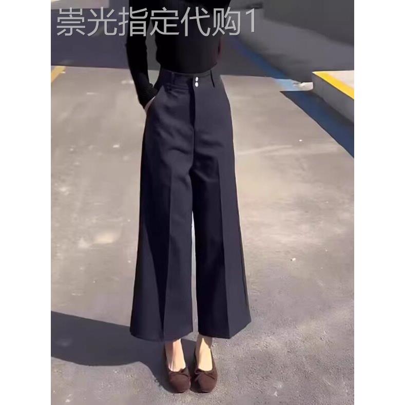黑色女士套装裤2025夏季新款时尚工作服百搭高腰修身直筒裤