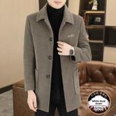 秋冬新款 ZaSaFran 毛呢大衣男中长款 白鸭绒内胆加厚呢子羽绒外套