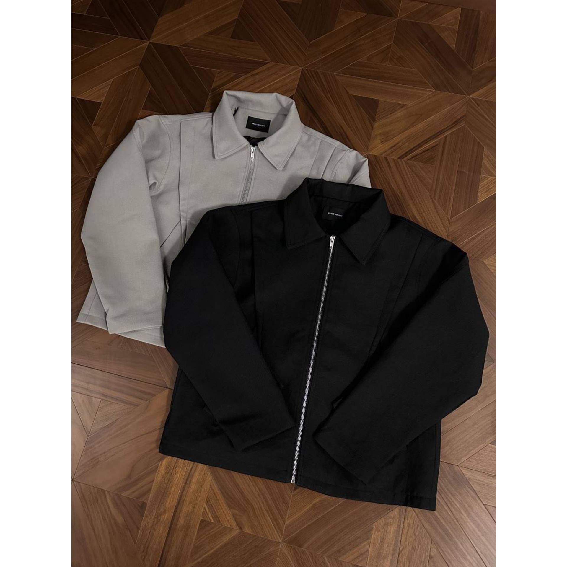 home daily 拉炼飞行员夹克男秋冬短款潮流百搭纯色翻领男士外套