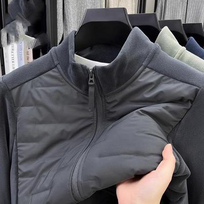 MAROLIO~轻薄羽绒服男士冬季外套立领休闲拉链夹克抓绒冲锋衣内胆