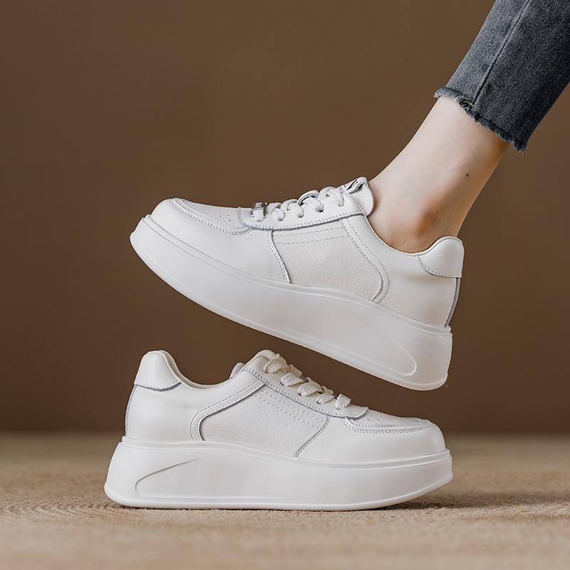 西班牙小众品牌ONGYSL头层牛皮爆款百搭厚底增高女款真皮软底