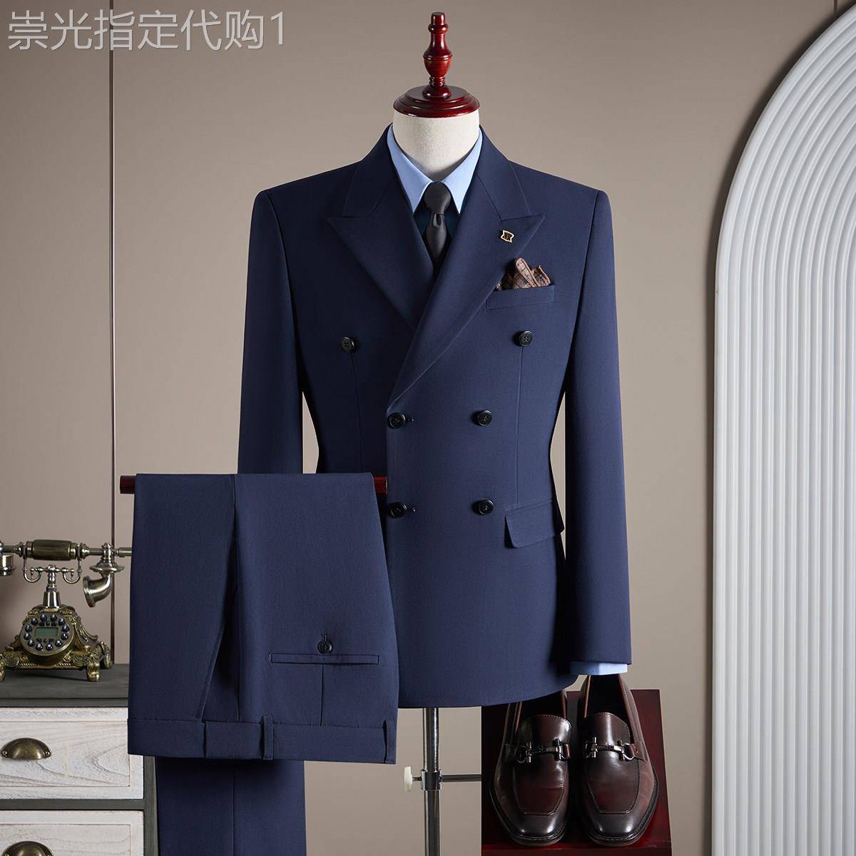 UASK西服套装男结婚新郎礼服商务正装高端帅气男士西装外套三件套