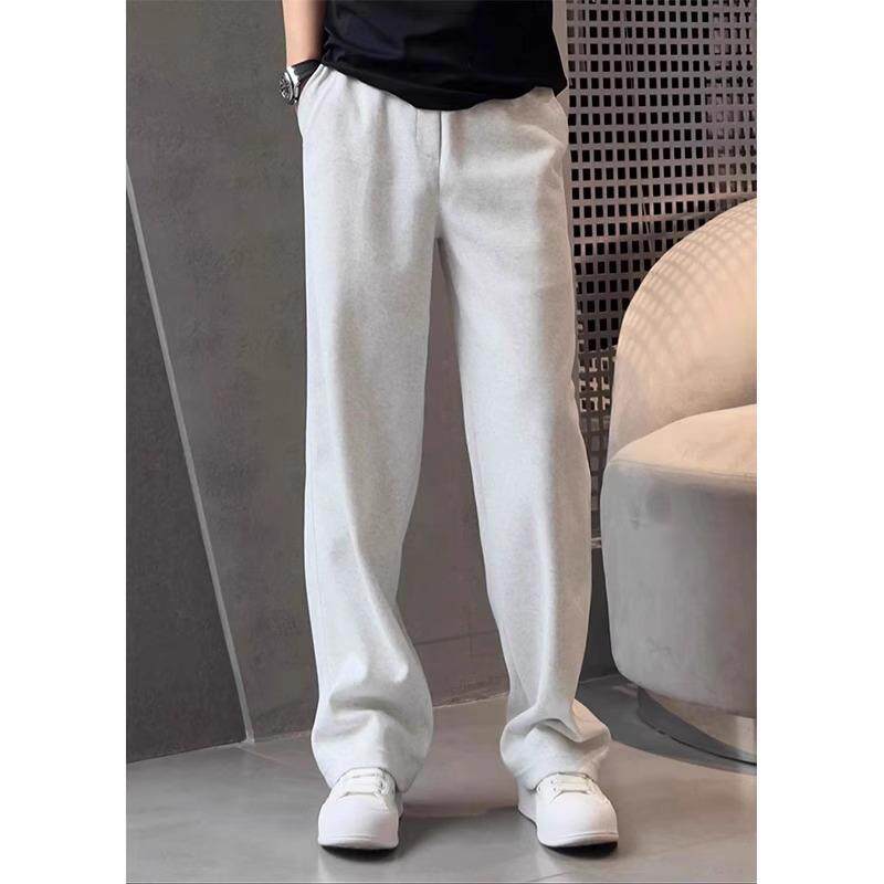 高端品牌专柜2025秋冬新款简约直筒休闲裤男士宽松阔腿裤加绒卫裤