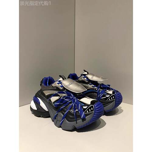 明星同款男鞋2025秋季新款高级感克莱因老爹鞋情侣解构绑带运动鞋