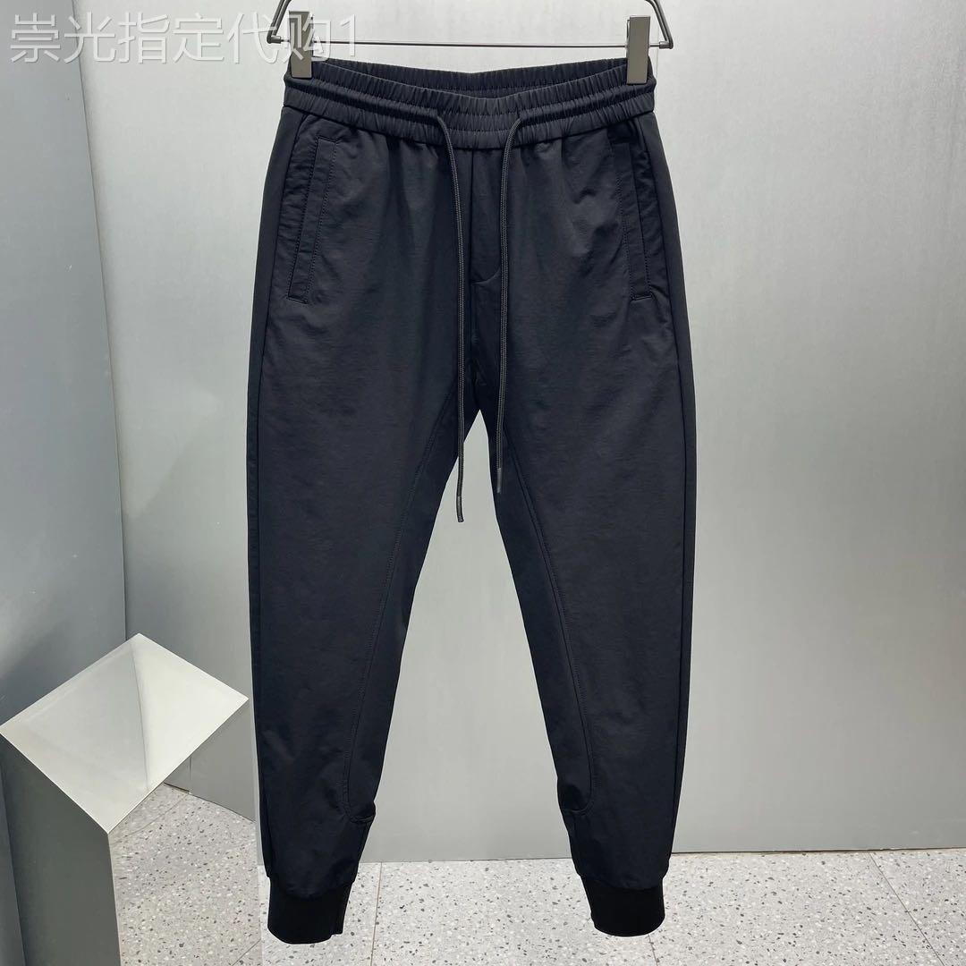 宽松弹力纯色休闲裤男户外速干百搭修身束脚裤时尚简约运动哈伦裤