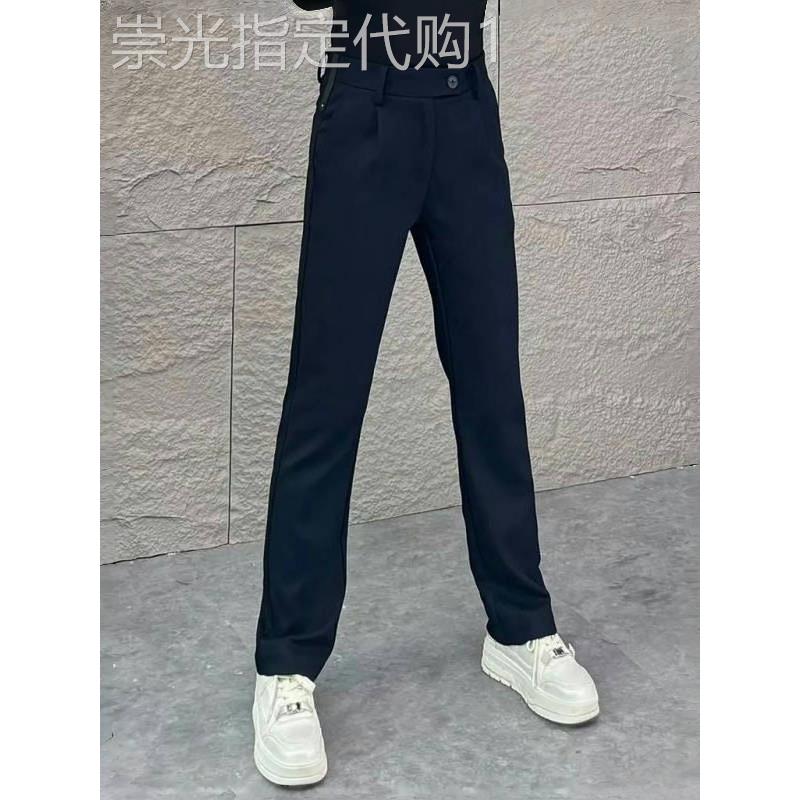 潮牌轻奢商务西装裤男士潮流修身休闲裤子夏季百搭气质微阔直筒裤
