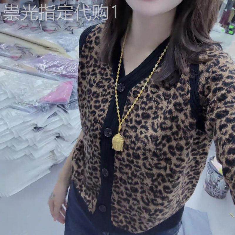 韩版简约小众轻熟风豹纹上衣女2026春季新款修身气质通勤时尚长袖