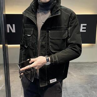 Trend Mr潮牌冬季羽绒服男新款加厚白鸭绒轻薄时尚短款保暖外套