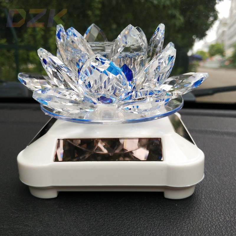 360°旋转香水座 太阳能水晶莲花香水摆件 太阳能汽车摆件.2
