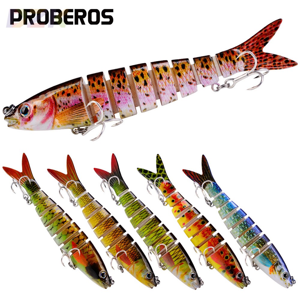 新款路亚多段鱼饵19g路亚塑料鱼饵多节鱼硬饵HS074血槽钩鱼饵高.9