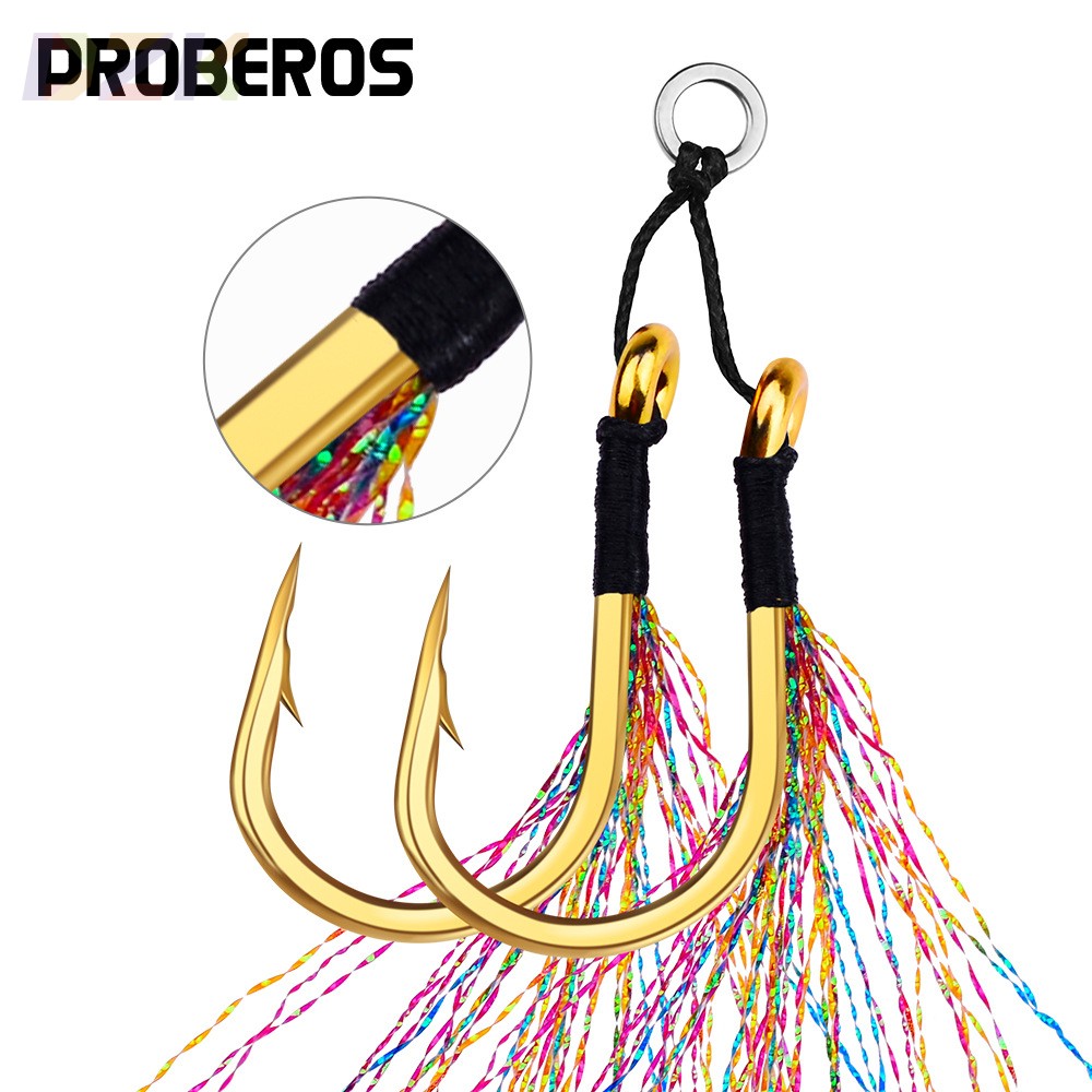 绑亮丝铁板双钩 海钓绑毛钩 船钓拖钓大力马主线绑制路亚鱼钩散.3