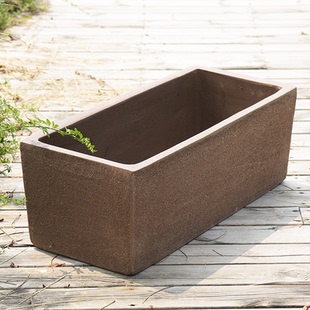 特大号长方形马槽紫砂花盆粗陶荷花睡莲池陶瓷罐大口径水培盆景盆