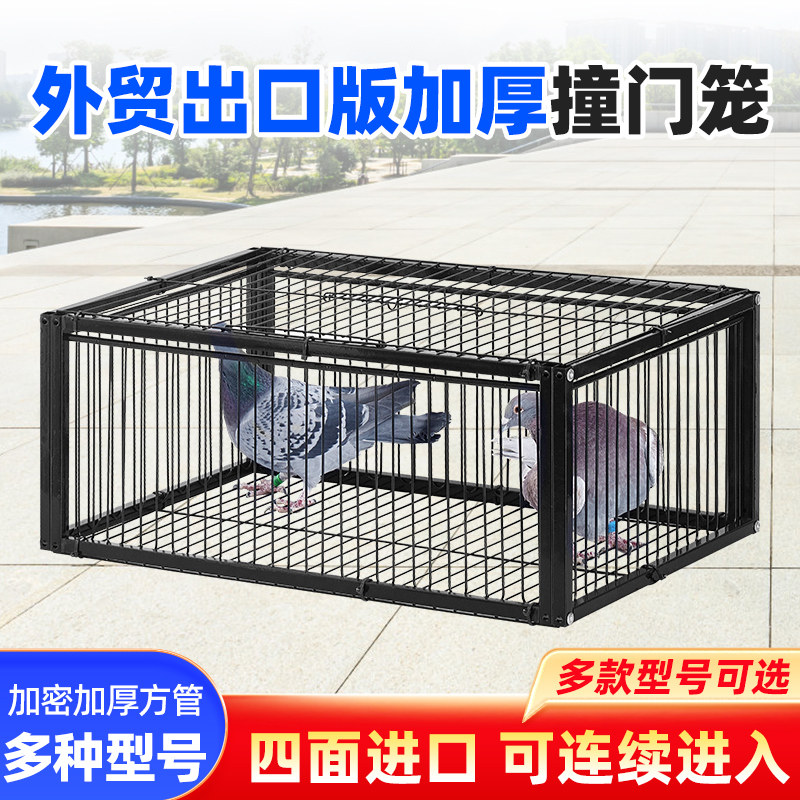升级新款天落笼撞门笼鸽子笼只进不出活络门加密户外自动收鸽神