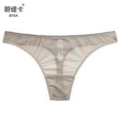 真丝透明丁字裤 女秋冬 性感舒适情调内裤 女性感 低腰网纱无痕t裤