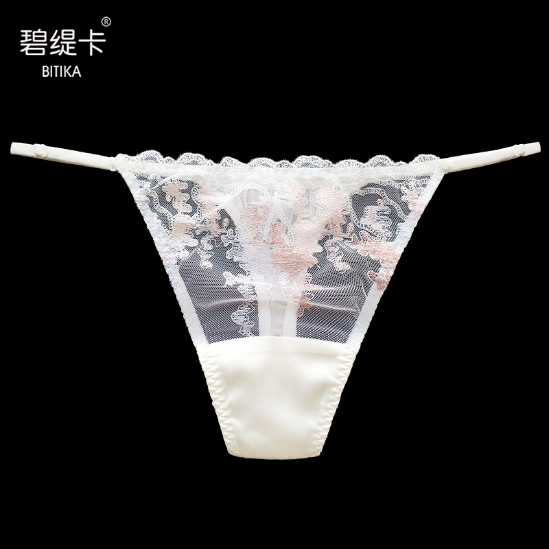 碧缇卡甜美无痕蕾丝边内裤法式风桑蚕丝丁字裤女性感低腰透明T裤,女士内衣/男士内衣/家居服,女丁字裤,淘宝优惠券,粉丝福利购,淘宝优惠卷