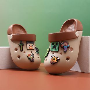 我的世界儿童洞洞鞋男童拖鞋2026新款女童室内防滑男孩凉拖沙滩鞋