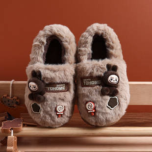 拉布布儿童棉拖鞋男童冬季新款女童室内家居防滑男孩保暖棉鞋拖鞋