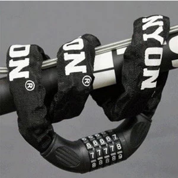 死飞车链条锁锁具车锁自行车山地车单车5位密码锁防盗锁配件包邮