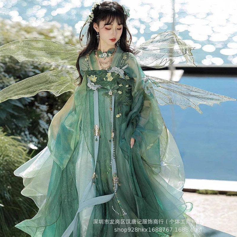 汉服原创汉服女 青蝉 齐胸襦裙重工刺绣改良汉元素仙气春夏款