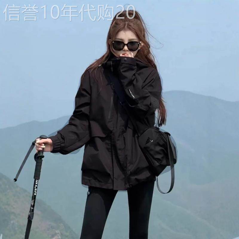 潮牌户外时尚夹棉冲锋衣外套女2026新款秋冬季时尚设计感棉服夹克