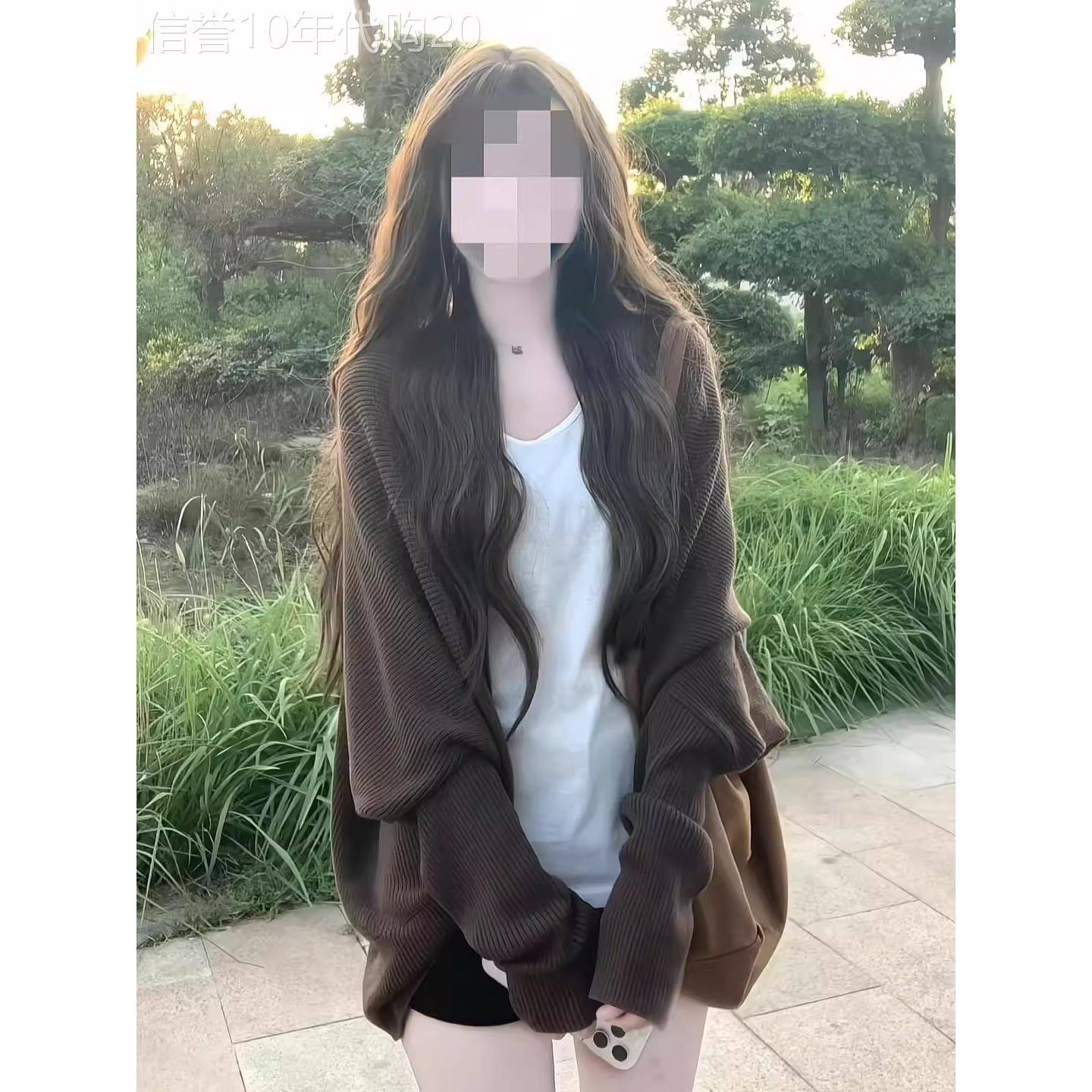 日系美拉德针织开衫女秋季宽松慵懒风穿搭蝙蝠袖气质休闲外套上衣