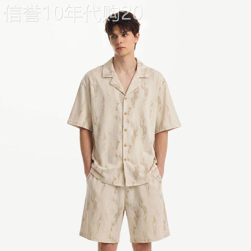 纯棉男士睡衣2026新款夏季短袖短裤薄款夏天男款可外穿家居服套装