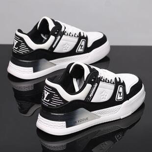 欧洲站潮牌轻奢男鞋休闲运动鞋内增高厚底高级感软底小白鞋板鞋男