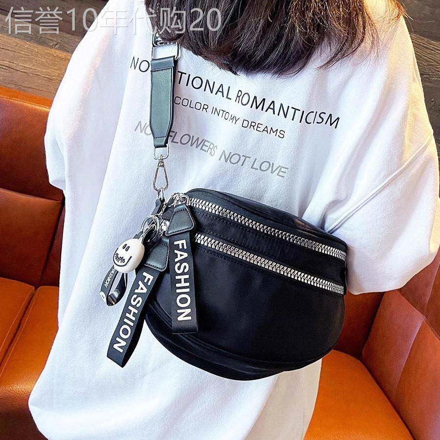 香港新款马鞍包流行女包韩系小众百搭运动风轻便防水牛津布斜挎包