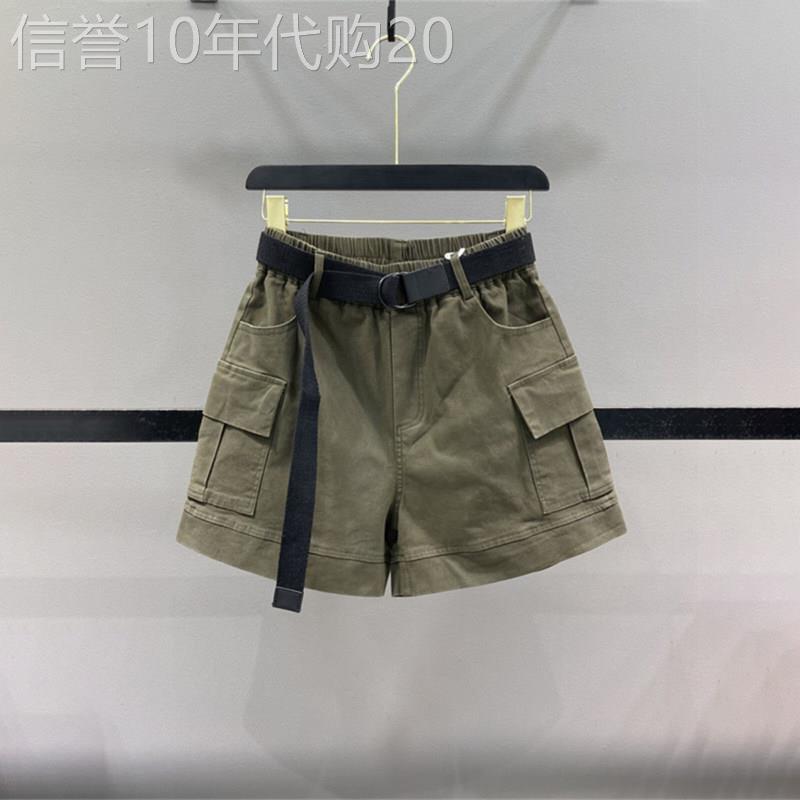 潮牌时尚工装口袋休闲牛仔短裤女2026夏季新款宽松高腰A字阔腿裤