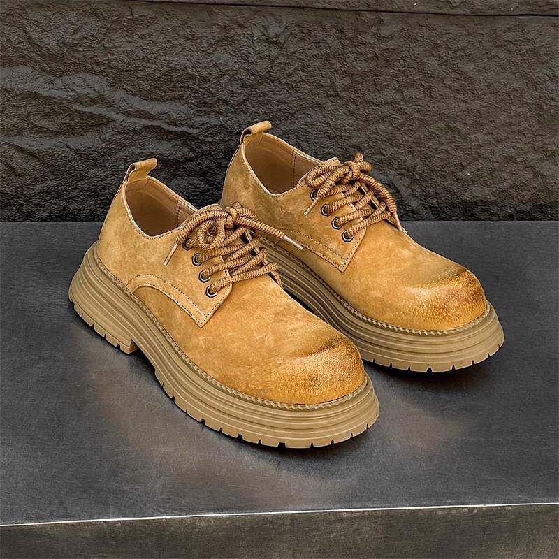 【香港专柜】新款低帮马丁靴男士厚底大黄靴英伦风真皮工装皮鞋子