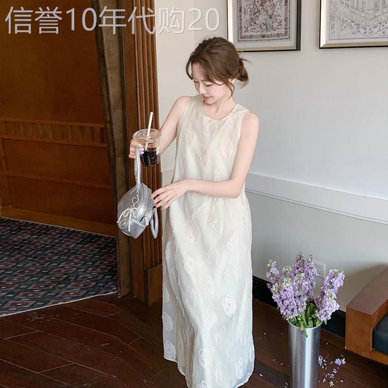 白色法式高级感绣花洋装女2026夏季新款温柔风宽松无袖背心裙子