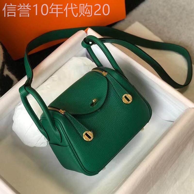 绿色包包头层牛皮气质琳迪包mini包真皮小包包女手提医生包19