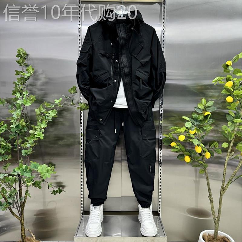 UASK休闲运动套装男春秋季2026新款宽松工装冲锋衣高端男士两件套