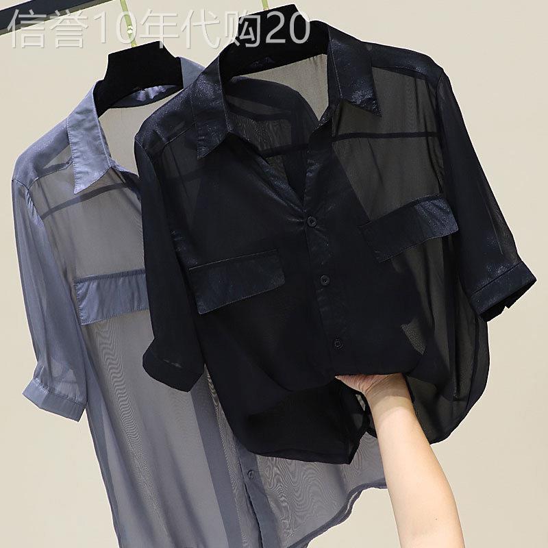 雪纺衬衫女设计感小众2026夏季新款韩版宽松洋派薄款百搭防晒上衣