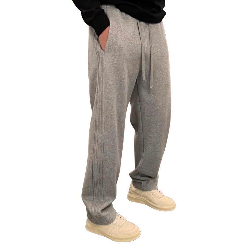 潮牌秋季直筒弯刀运动休闲裤男女款香蕉长裤宽松纯色阔腿百搭卫裤