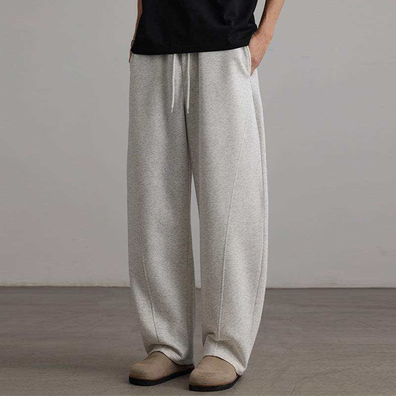 CD潮牌阔腿弯刀休闲裤男秋冬新款灰色拖地运动裤宽松百搭直筒裤子