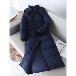 韩版宽松加长到脚踝鹅绒服女过膝加厚羽绒服抗寒高端中长款上衣
