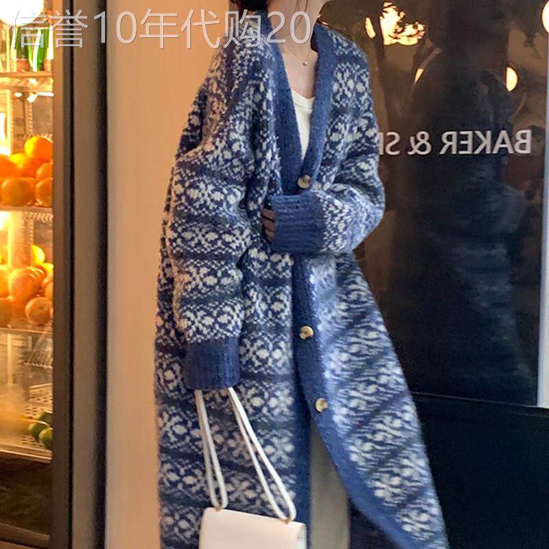 别致洋气时髦民族风长款毛衣女秋冬2026欧货宽松慵懒感大开衫外套