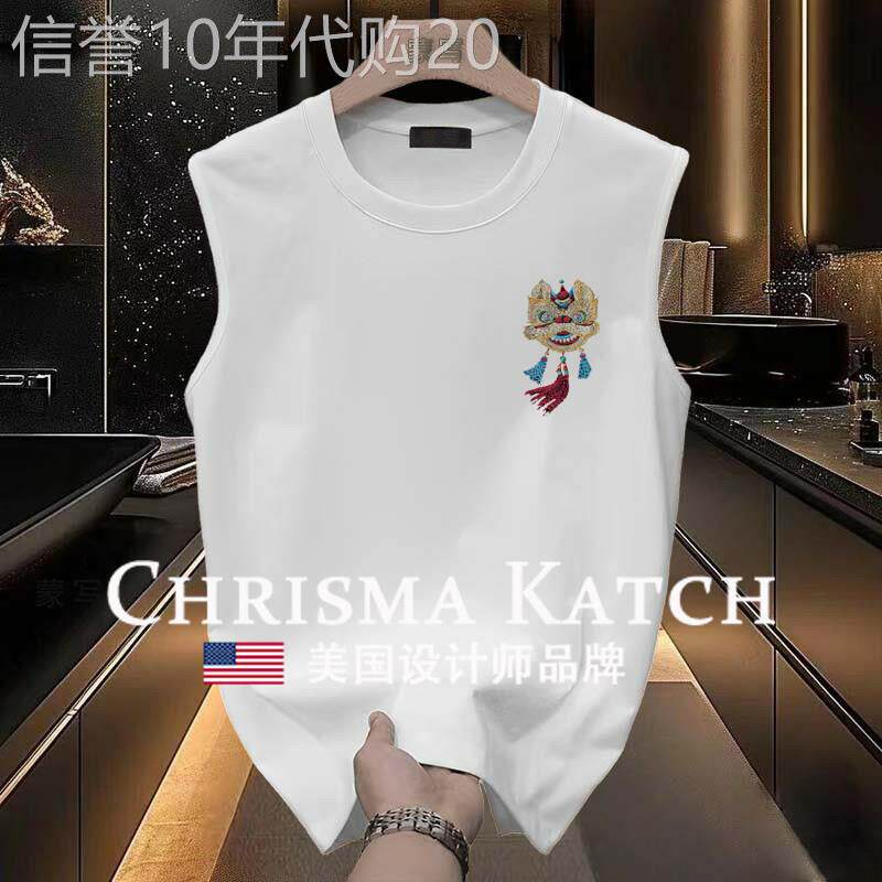 出口美国Chrisma Katch~夏季潮牌美式纯棉背心男无袖T恤ins潮流
