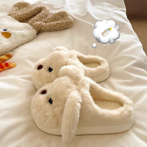 乖巧懂事~！可爱小熊ins包头棉拖鞋女居家保暖加绒冬季毛毛拖鞋潮