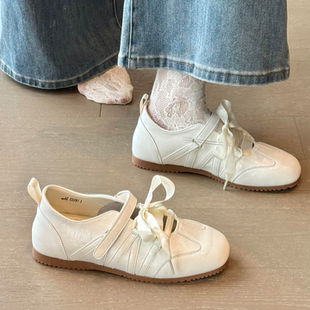 内增高德训鞋女款2026新款春夏芭蕾风玛丽珍单鞋小白阿甘鞋运动鞋