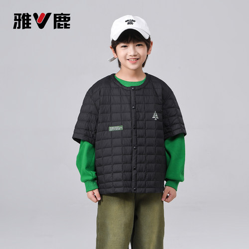 雅鹿短款轻薄儿童羽绒服