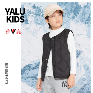雅鹿儿童轻薄羽绒马甲背心外传男童女童秋冬季新款中大童内胆