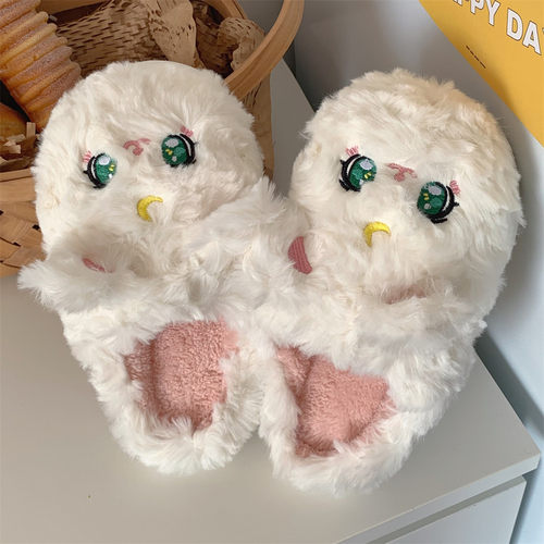 卡通少女心小猫棉拖鞋女