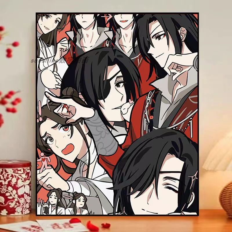 天官赐福魔道祖师数字油画diy填充上色涂色手工填充油彩装饰挂画