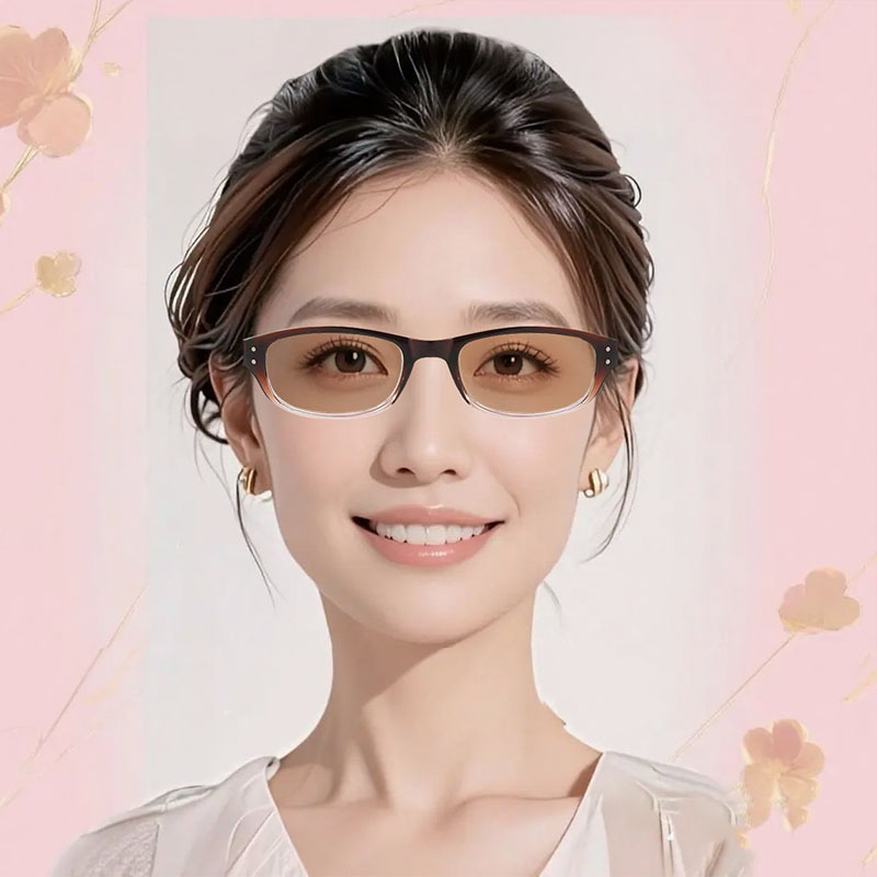 新款复古小框变色眼镜女式高档变茶色太阳镜中老年通用浅色墨镜