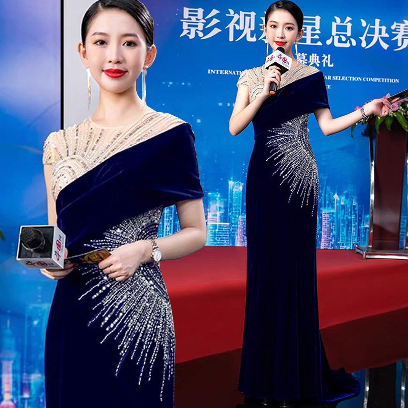 宴会主持人晚礼服2026秋冬潮流走秀大型鱼尾演出礼服高腰显瘦礼服,女装/女士精品,婚纱,淘宝优惠券,粉丝福利购,淘宝优惠卷