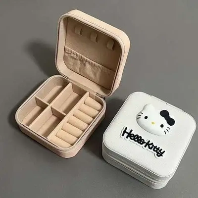 手链卡通项链爆款收纳盒便携简约简约多功能戒指首饰拉链迷你耳环