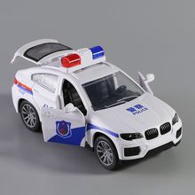 儿童惯性玩具仿真宝马警车三开门消防小汽车模型男孩礼物车模套餐