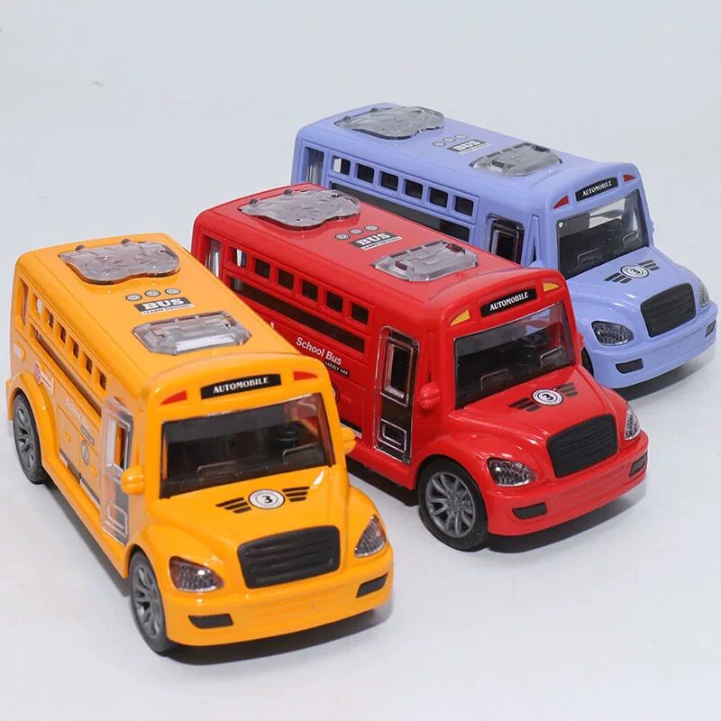 儿童惯性仿真卡通校车巴士可开门公交大巴玩具模型小汽车宝宝男孩